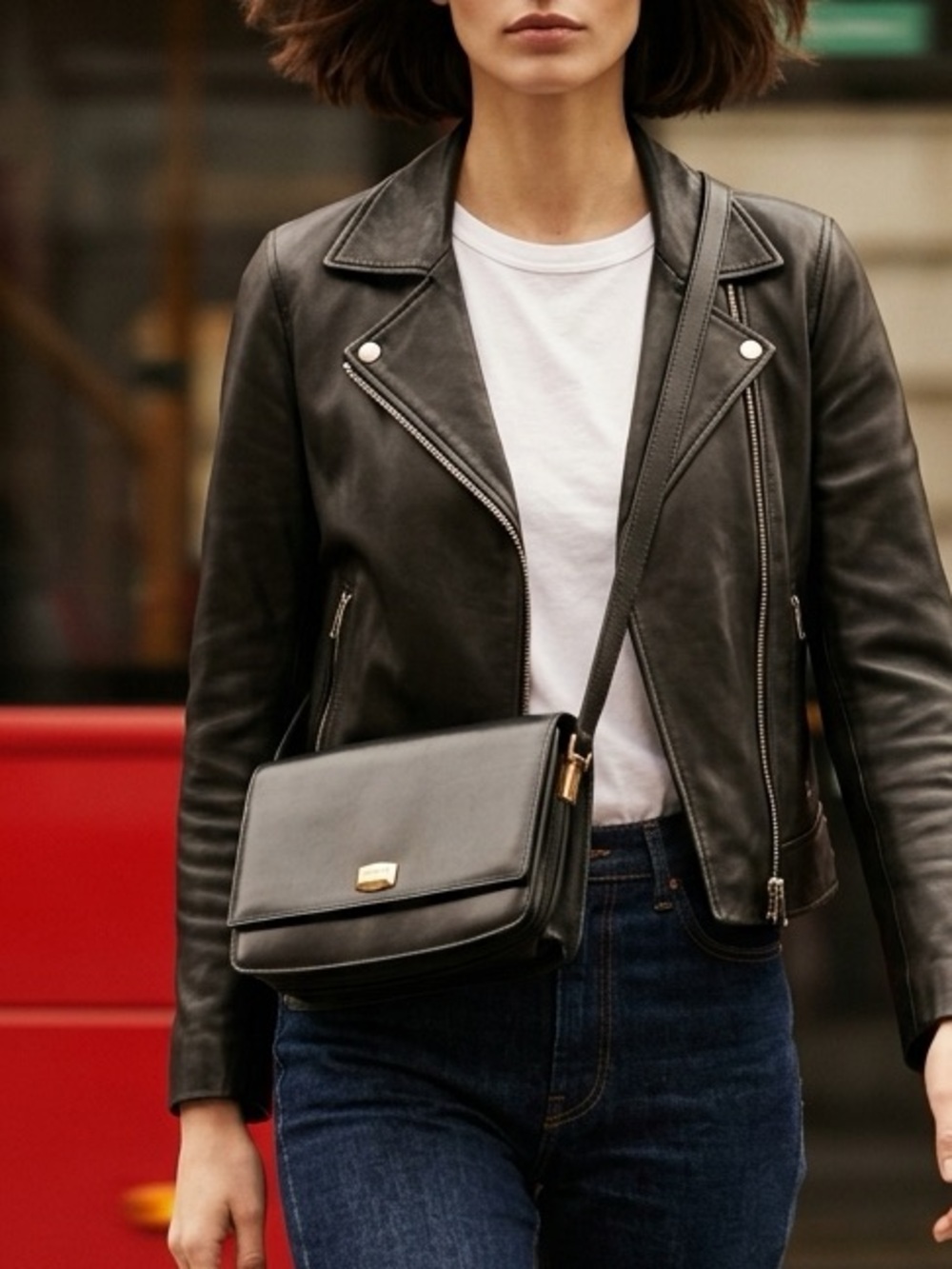 Bally Vintage Classic Logo Leather Shoulder Bag in Black